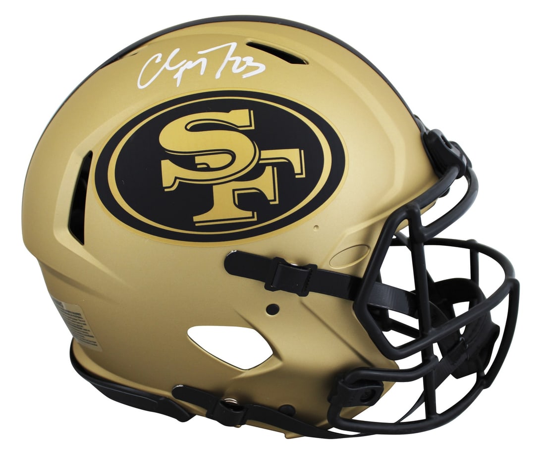 Christian McCaffrey Signed San Francisco 49ers Rave Full Size Helmet: Christian McCaffrey Signed San Francisco 49ers Rave Full Size Helmet This is an original autographed full-size Rave Riddell Speed Proline helmet, personally signed by Christian McCaffrey of the San Fr