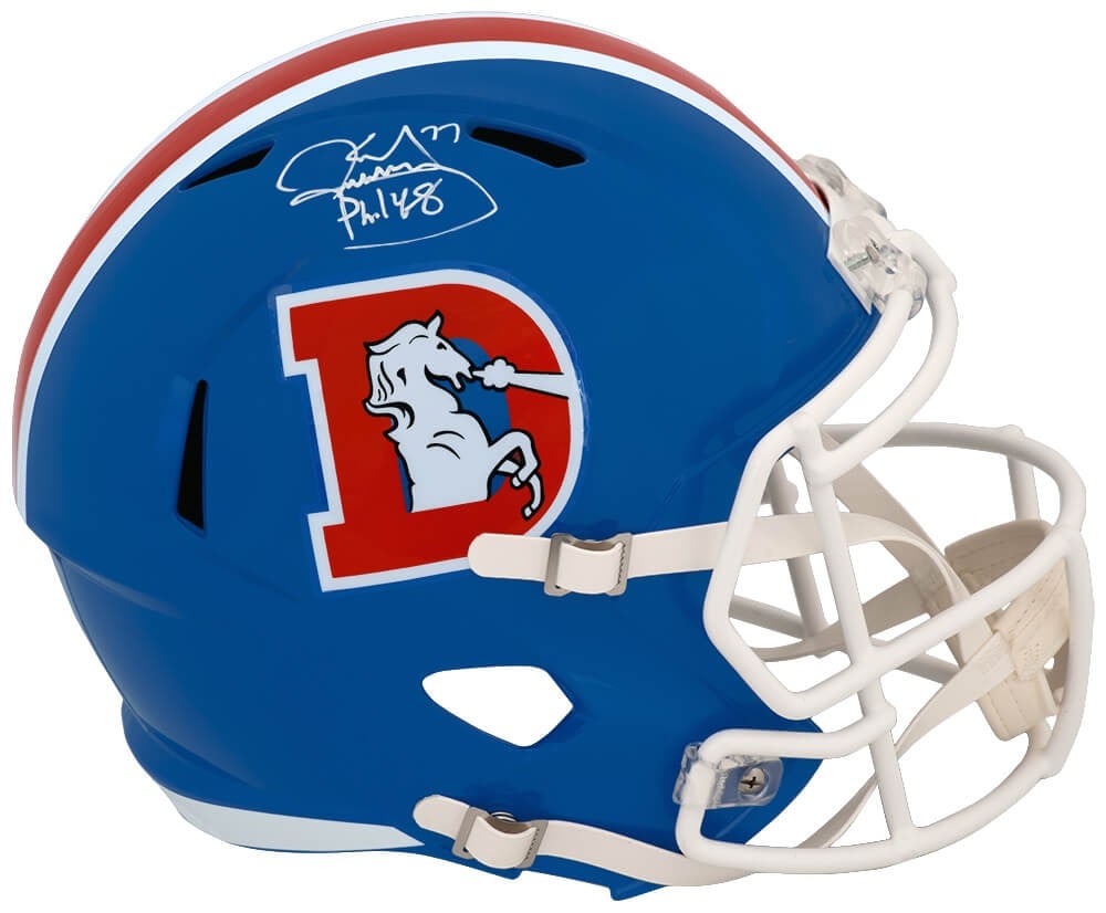 Signed Denver Broncos Riddell Throwback Full Size Speed Replica Helmet Karl Mecklenburg (1 of 1)