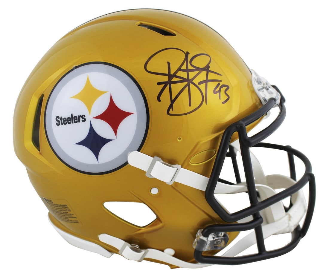 Troy Polamalu Signed Steelers Flash Full Size Helmet BAS Authenticated: Troy Polamalu Signed Steelers Flash Full Size Helmet BAS Authenticated This authentic full-size speed proline helmet features the signature of Troy Polamalu, the legendary Pittsburgh Steelers player. 