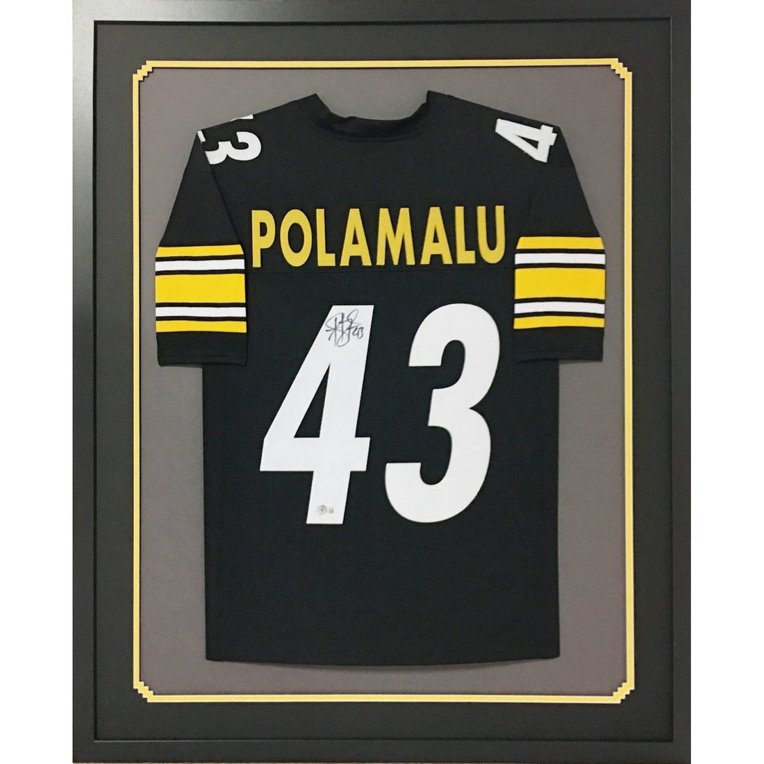 Troy Polamalu Signed Framed Jersey Beckett Authenticated Pittsburgh Steelers (1 of 2)