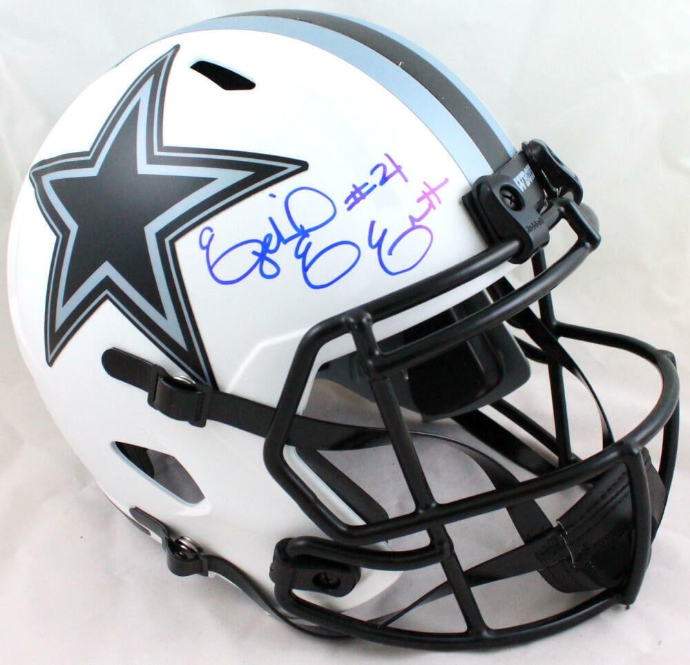 Ezekiel Elliott signed Dallas Cowboys Lunar full size Speed helmet Beckett hologram (1 of 5)