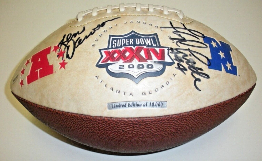 Football Autographed by Len Dawson and Floyd Little with Certificate of Authenticity (1 of 1)