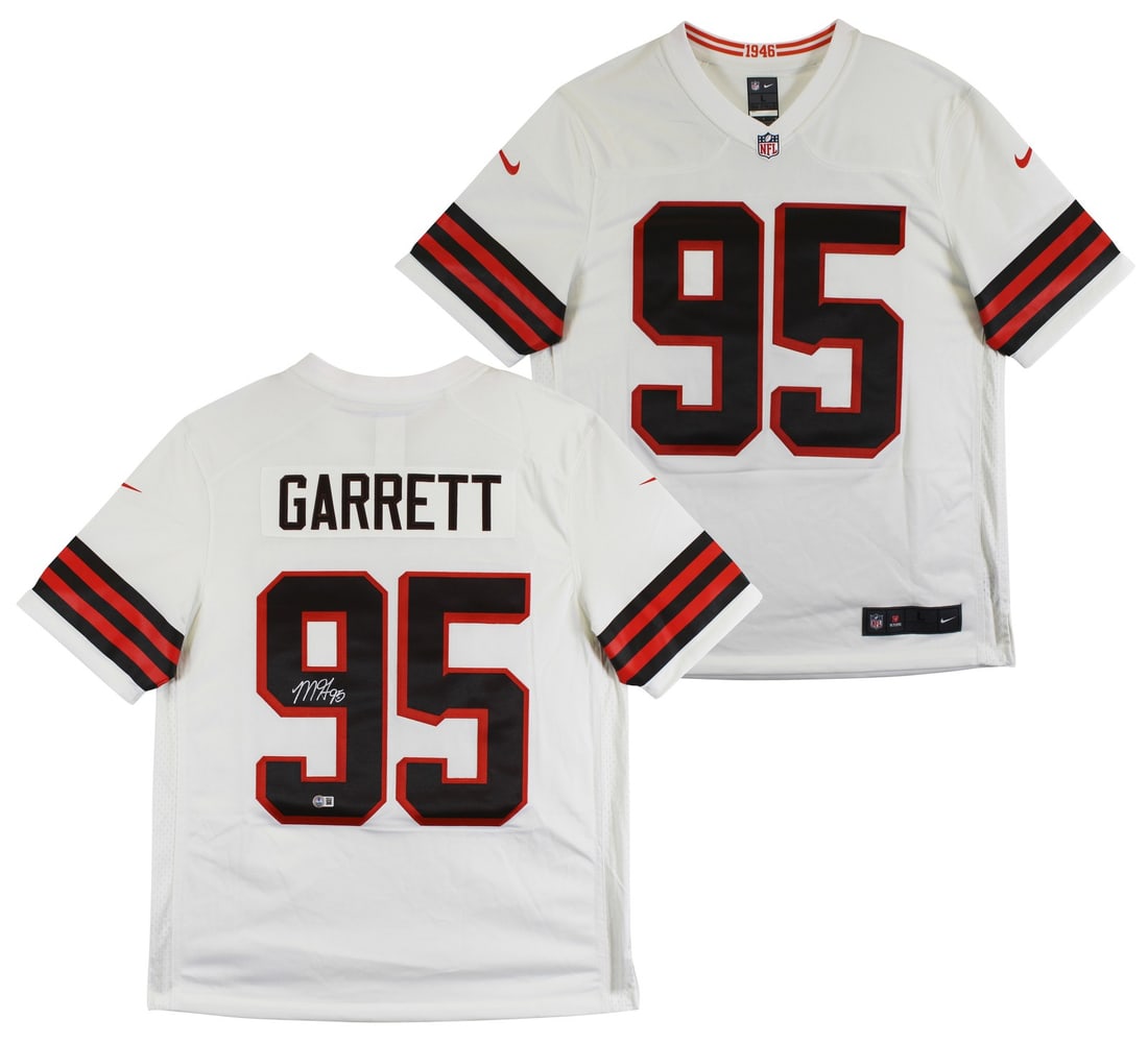 Myles Garrett Signed White Nike Limited Jersey BAS Authenticated Cleveland Browns: Myles Garrett Signed White Nike Limited Jersey BAS Authenticated Cleveland Browns This authentic white Nike limited jersey has been personally signed by Myles Garrett, star player of the Cleveland Bro