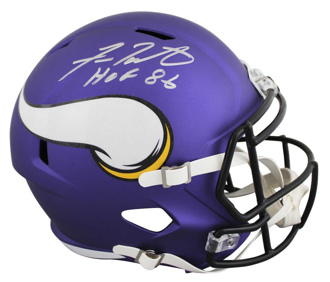 Fran Tarkenton Signed Vikings Full Size Helmet HOF 86 BAS Authenticated: Fran Tarkenton Signed Vikings Full Size Helmet HOF 86 BAS Authenticated This Full Size Speed Replica Helmet features a silver signature from Hall of Famer Fran Tarkenton, who is renowned for his legac