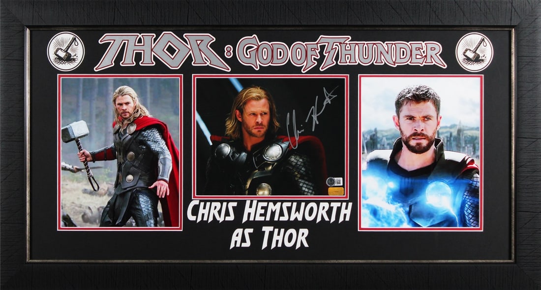 Framed 8x10 Chris Hemsworth Signed Avengers Photo Beckett BAS BR84188 (1 of 2)