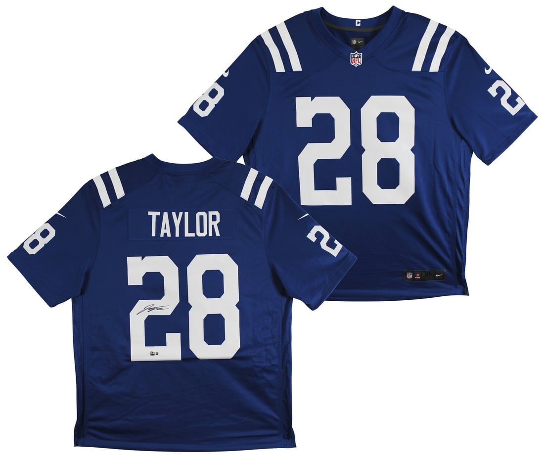 Jonathan Taylor Signed Blue Nike Limited Jersey Beckett Witnessed Authentication: Jonathan Taylor Signed Blue Nike Limited Jersey Beckett Witnessed Authentication This authentic blue Nike Limited jersey has been personally signed by Jonathan Taylor of the Indianapolis Colts. The au