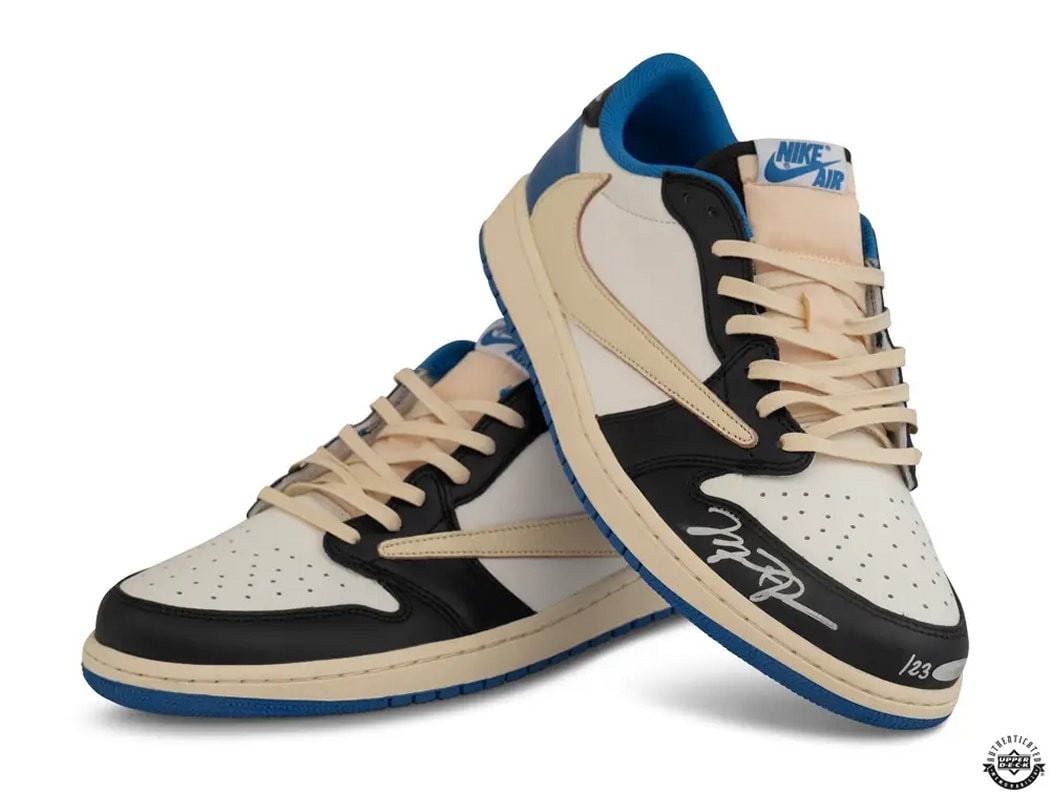 Michael Jordan Signed Nike Air Jordan 1 Low Fragment Travis Scott Limited Edition: Michael Jordan Signed Nike Air Jordan 1 Low Fragment Travis Scott Limited Edition Own a piece of basketball history with these Michael Jordan autographed Nike Air Jordan 1 Retro Low Fragment Travis Sc