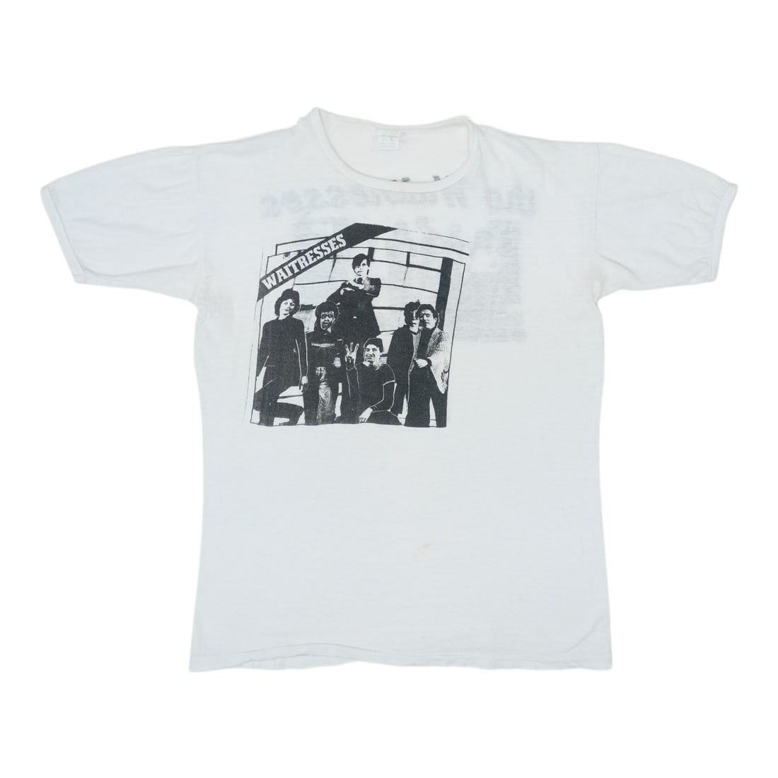 Vintage 1980s The Waitresses Band Graphic Cotton Shirt White (1 of 7)