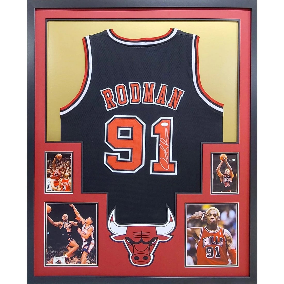 Dennis Rodman Autographed Framed Jersey JSA Certified Chicago Bulls: Dennis Rodman Autographed Framed Jersey JSA Certified Chicago Bulls This is a signed and framed jersey of the legendary Dennis Rodman, showcasing his time with the Chicago Bulls. The jersey is authent