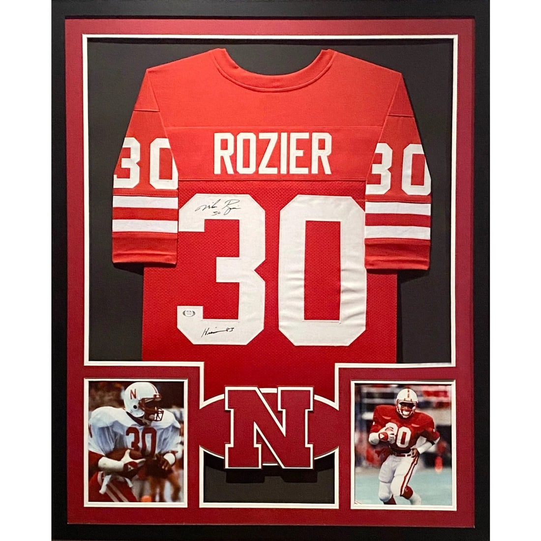 Mike Rozier Signed Framed Jersey PSA/DNA Nebraska Heisman Autograph: Mike Rozier Signed Framed Jersey PSA/DNA Nebraska Heisman Autograph Celebrate the legacy of Heisman winner Mike Rozier with this stunning framed and autographed jersey. This jersey is authenticated by
