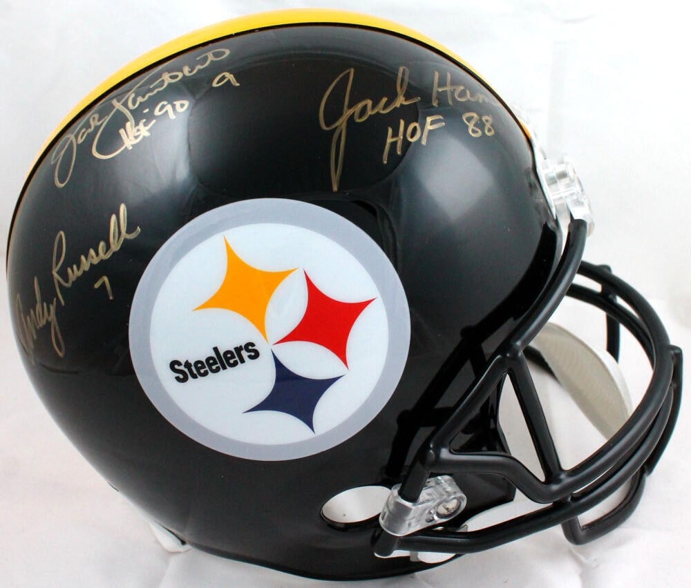 Pittsburgh Steelers full size helmet signed by Ham Lambert Russell JSA (1 of 7)