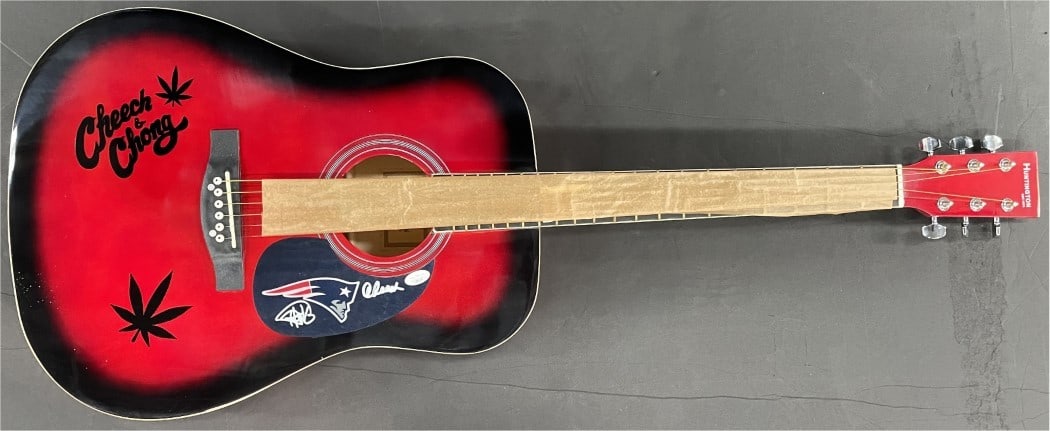 New England Patriots Guitar Signed by Cheech and Chong JSA COA (1 of 3)