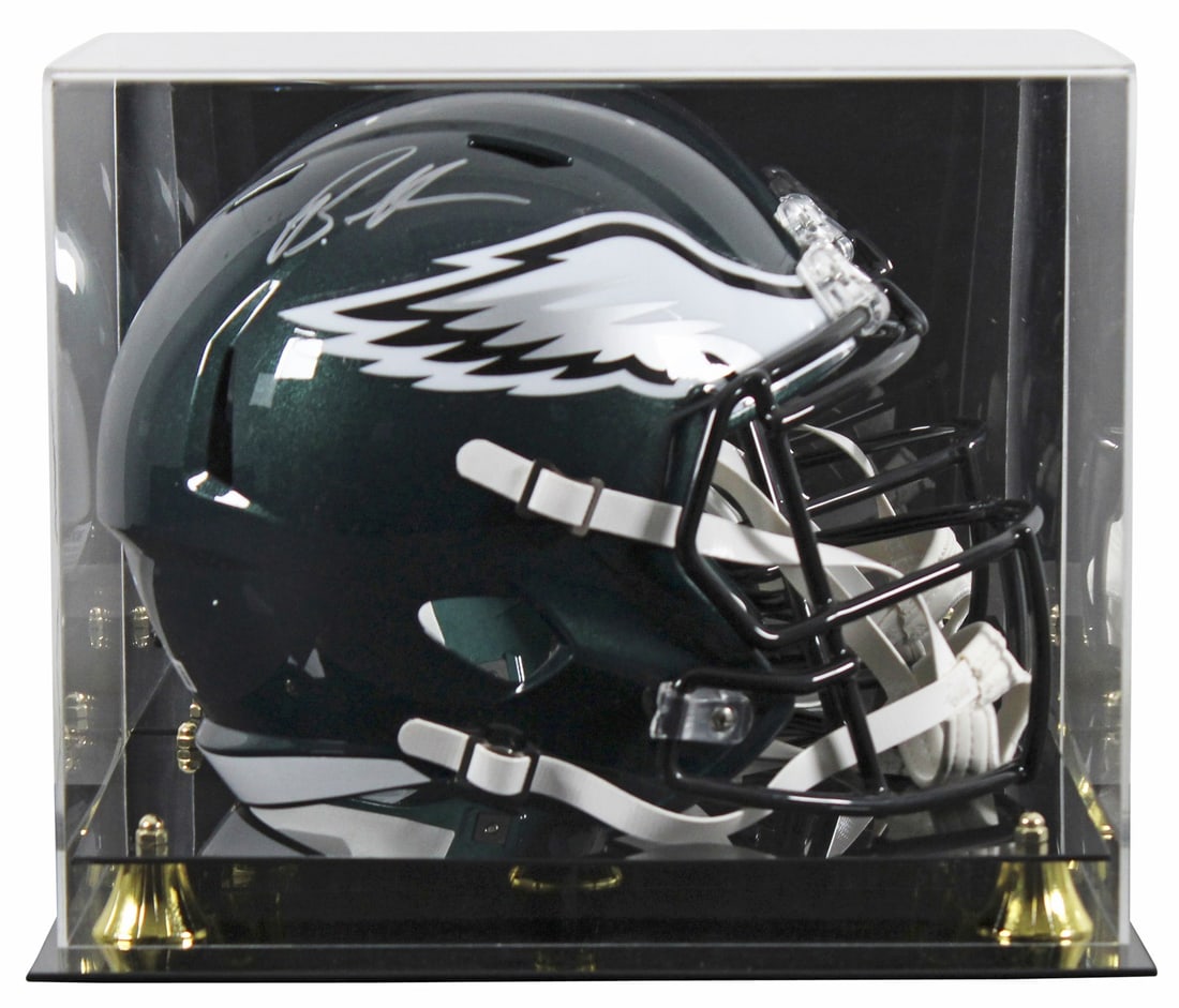 Brandon Graham Signed Eagles F/S Speed Helmet with Display Case BAS Authenticated: Brandon Graham Signed Eagles F/S Speed Helmet with Display Case BAS Authenticated This authentic full-size speed replica helmet is signed by Brandon Graham of the Philadelphia Eagles, showcasing a str