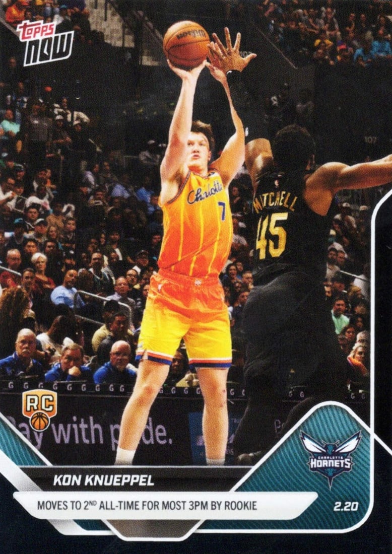 Kon Knueppel Black Foil Rookie Card Topps Now 2025 Charlotte Hornets 1 of 10 (1 of 2)