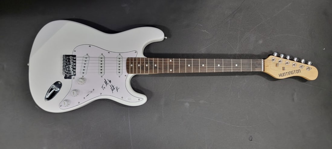 JSA Certified Martin Barre Signed Electric Guitar: JSA Certified Martin Barre Signed Electric Guitar Hand-signed electric guitar and guitar pick autographed by Martin Barre. The item is described as original and comes authenticated by James Spence (JS