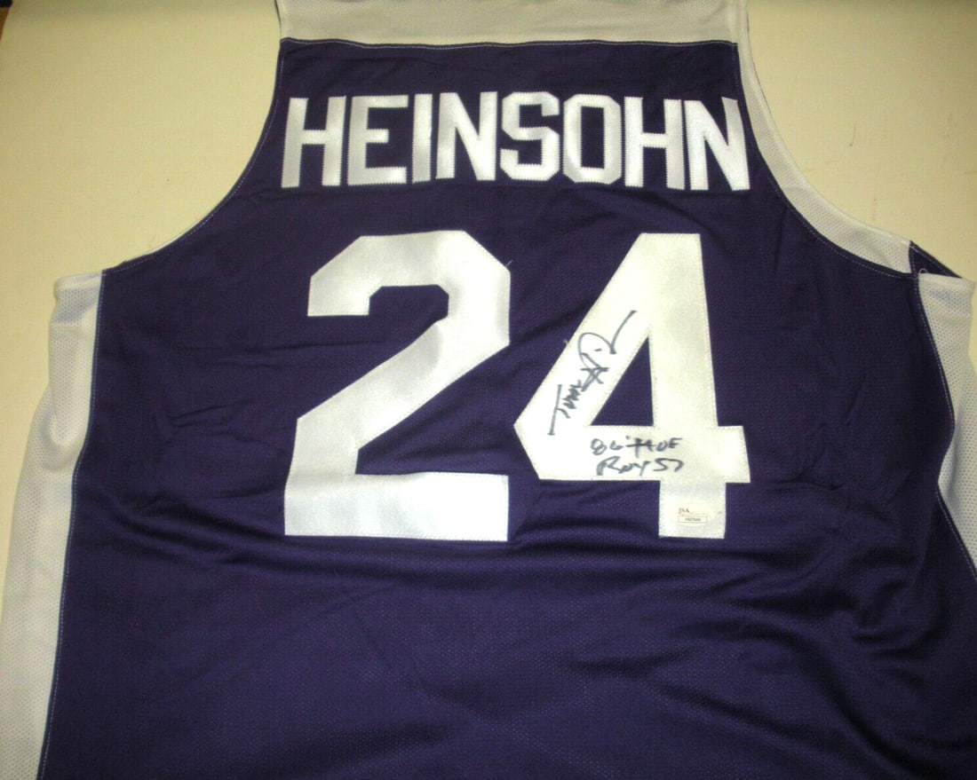 Tom Heinsohn Signed Official Nike Celtics Jersey with JSA COA: Tom Heinsohn Signed Official Nike Celtics Jersey with JSA COA This official licensed Nike jersey is signed by Tom Heinsohn, a legendary player of the Boston Celtics and Holy Cross. This original item 