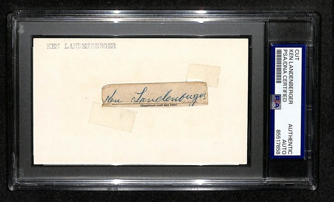 Ken Landenberger Signed 3x5 Index Card PSA/DNA Authenticated White Sox: Ken Landenberger Signed 3x5 Index Card PSA/DNA Authenticated White Sox This offering features a Ken Landenberger signed cut 3x5 index card dated 1960, representing the Chicago White Sox. The autograph