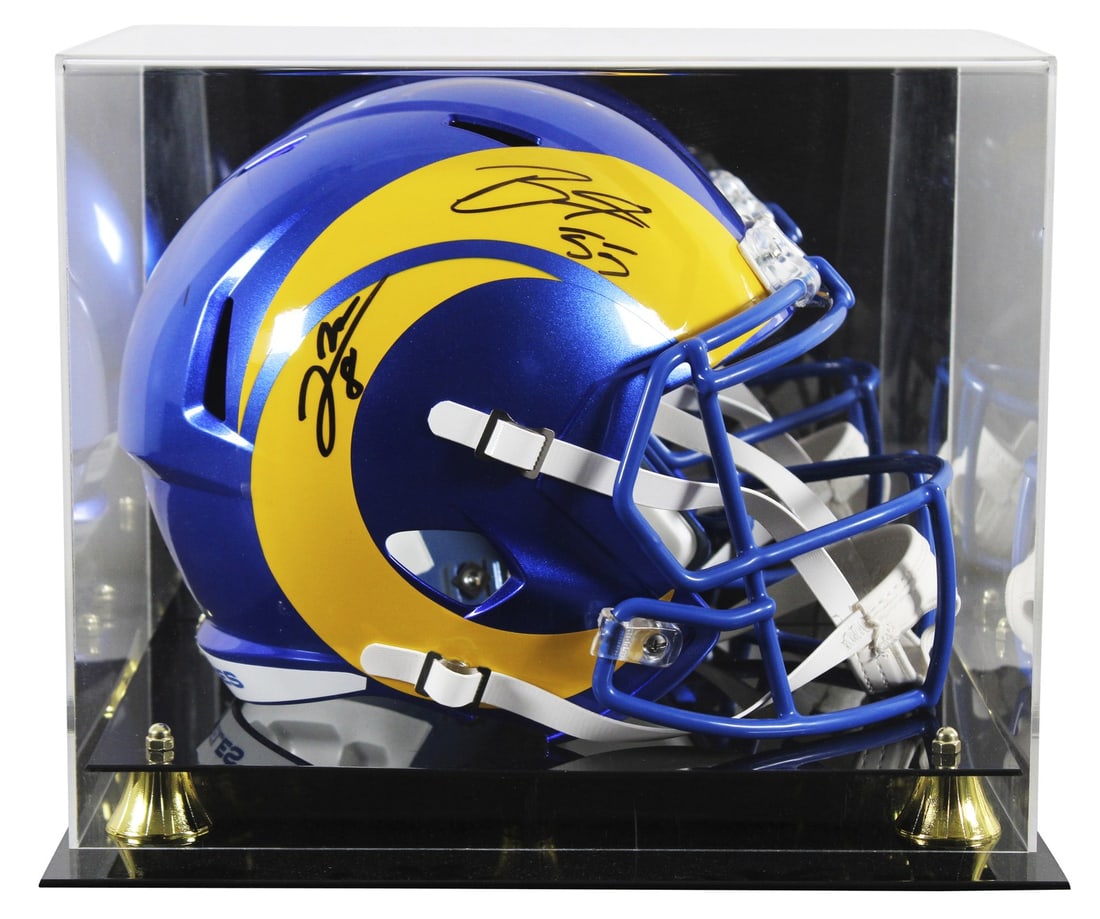 Los Angeles Rams Signed Full Size Helmet Jared Verse Braden Fiske BAS Authenticated (1 of 4)