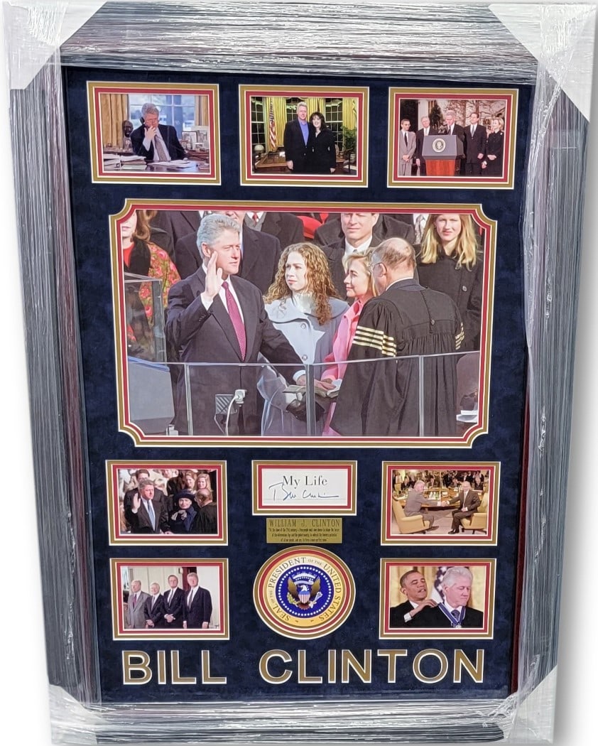 Framed Bill Clinton Signed 28x40 Display Authenticated by Global Authentics (1 of 5)