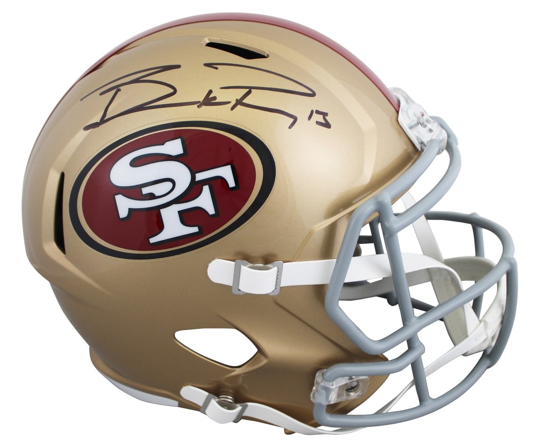 Brock Purdy signed full size Riddell Speed Rep helmet BAS witnessed (1 of 3)