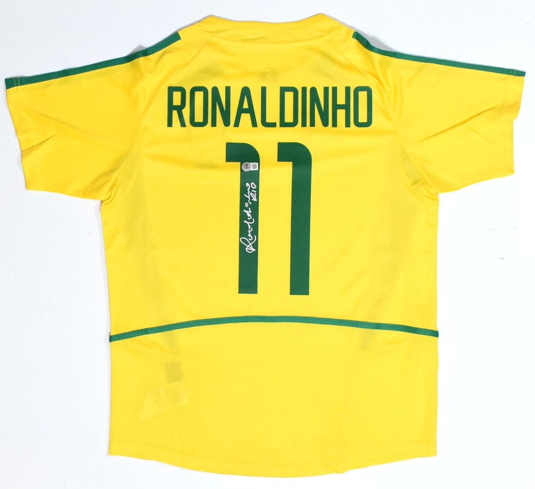 Brazil Home Jersey #11 Autographed by Ronaldinho Beckett Holo (1 of 3)