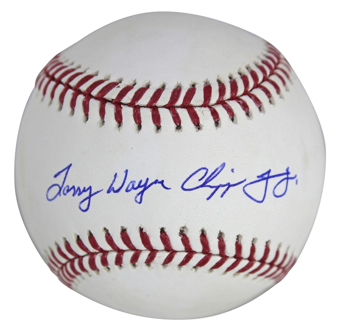 PSA DNA signed OML baseball Larry Wayne Chipper Jones Jr Braves (1 of 5)