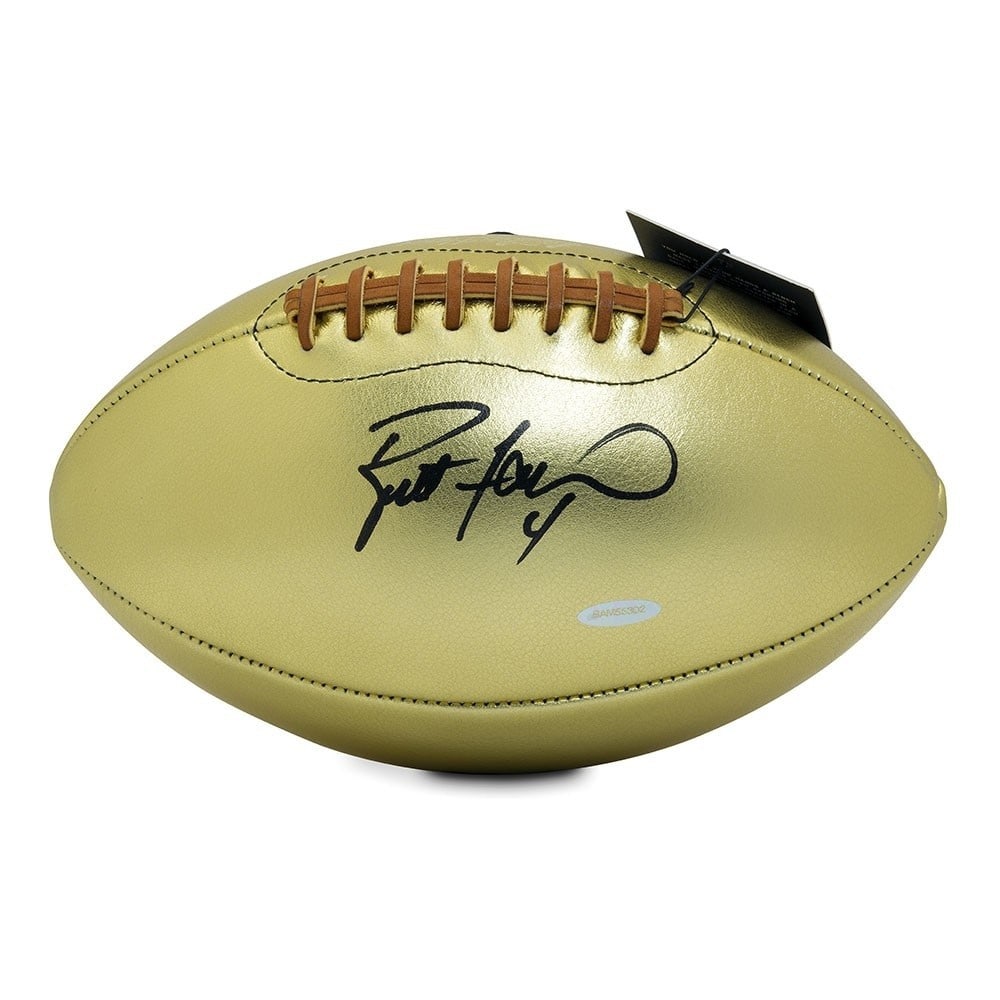 Brett Favre Autographed Golden Goose Football Green Bay Packers Upper Deck Authenticated (1 of 3)