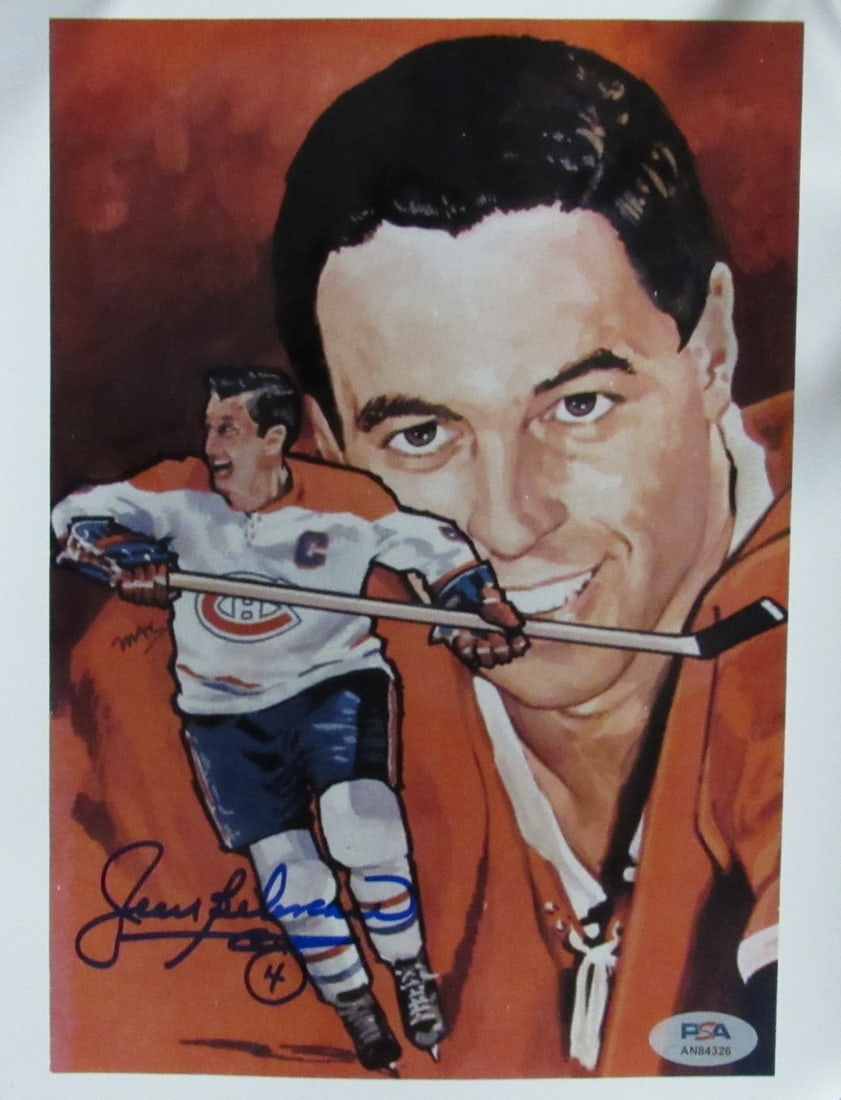 Jean Beliveau Autographed 8x10 Photo Montreal Canadiens PSA/DNA: Jean Beliveau Autographed 8x10 Photo Montreal Canadiens PSA/DNA This is an original signed 8x10 photo of Jean Beliveau, a legendary player for the Montreal Canadiens. The autographed photo is authenti