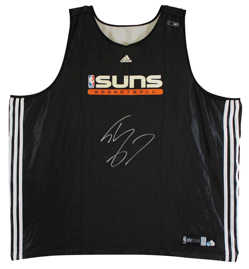 Shaquille O'Neal Signed Adidas Reversible Jersey Phoenix Suns BAS Authenticated: Shaquille O'Neal Signed Adidas Reversible Jersey Phoenix Suns BAS Authenticated This autographed black Adidas practice reversible jersey has been personally signed by NBA superstar Shaquille O'Neal, r