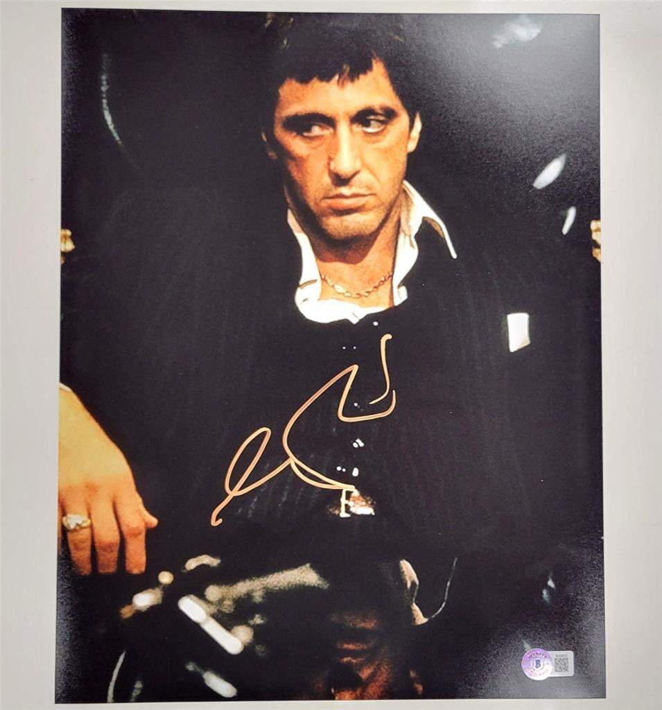 Al Pacino Signed Scarface 11x14 Photo Beckett Authenticated: Al Pacino Signed Scarface 11x14 Photo Beckett Authenticated This is an original 11x14 photograph from the iconic movie Scarface, autographed by the legendary actor Al Pacino. The autograph has been au