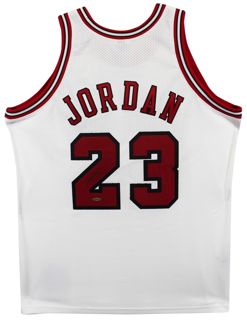 Michael Jordan Signed Chicago Bulls White Jersey 1995-96 Mitchell & Ness BAS Authenticated (1 of 6)