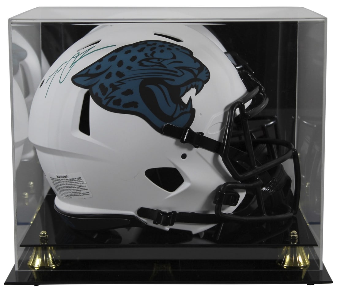 Trevor Lawrence Autographed Jaguars Lunar Full Size Speed Proline Helmet With Display Case (1 of 4)