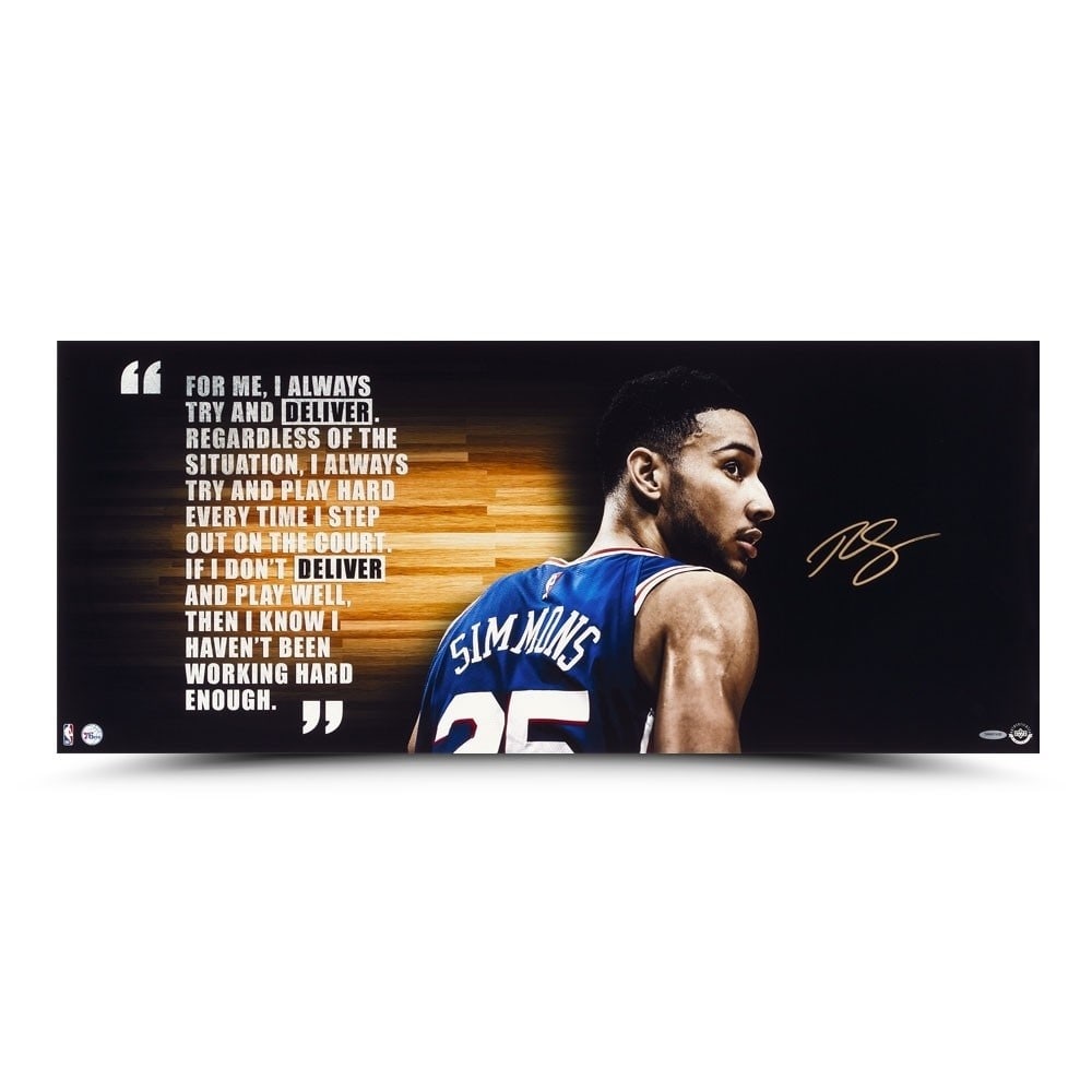 15x36 Ben Simmons Autographed Photo with Upper Deck Authentication Philadelphia 76ers (1 of 4)