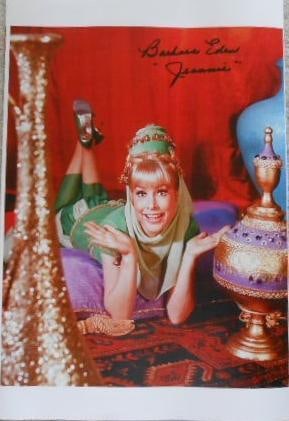 Barbara Eden Autographed 16x20 I Dream of Jeannie Photograph With PSA DNA: Barbara Eden Autographed 16x20 I Dream of Jeannie Photograph With PSA DNA This is an original 16x20 canvas photograph signed by Barbara Eden. The autograph features the inscription "Jeanie" and has be