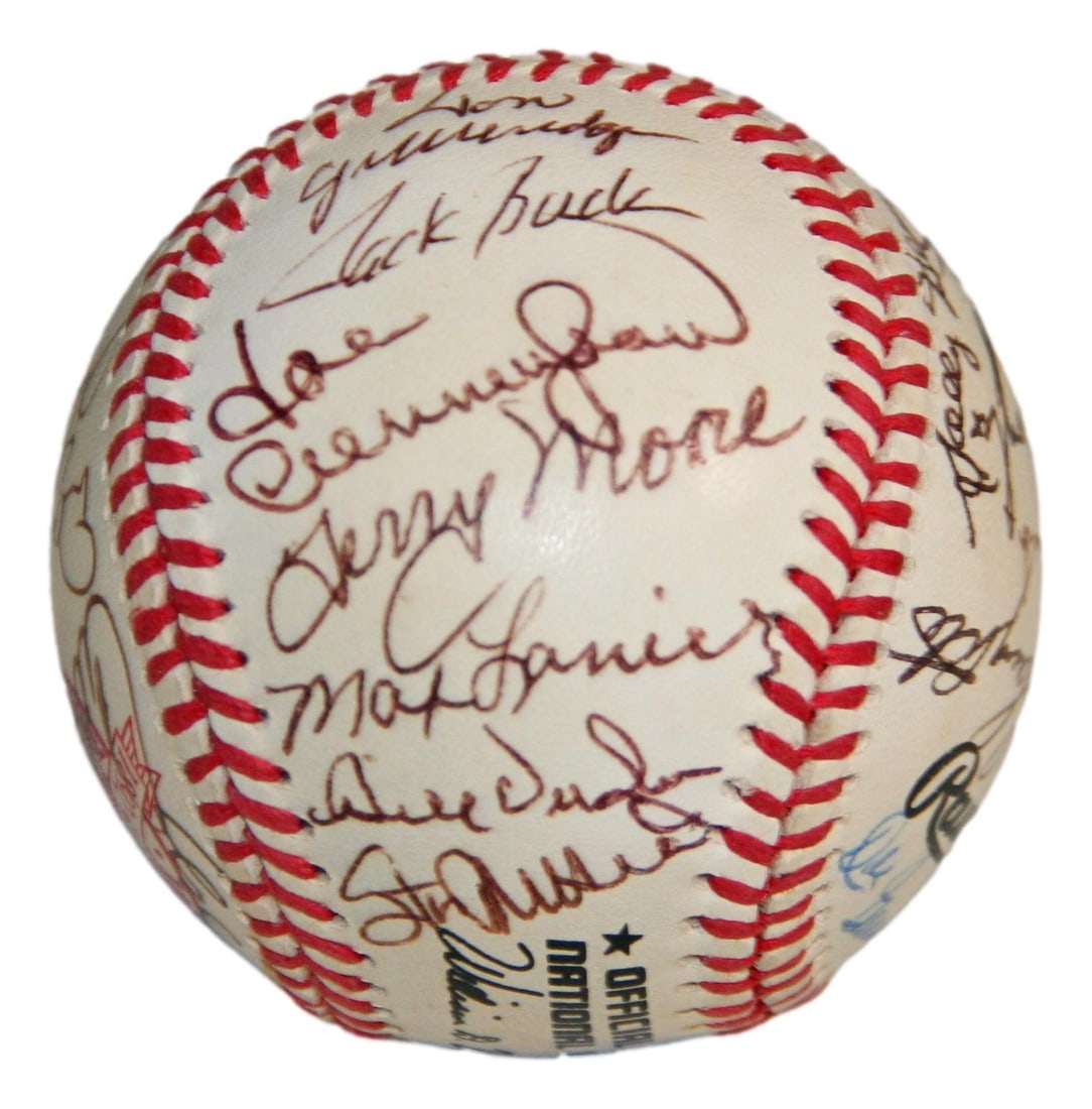 St. Louis Cardinals Multi-Signed Baseball 30 Autographs Musial Brock PSA LOA With Case: St. Louis Cardinals Multi-Signed Baseball 30 Autographs Musial Brock PSA LOA With Case This baseball commemorates 100 years of St. Louis Cardinals greatness and features 30 signatures, including notab