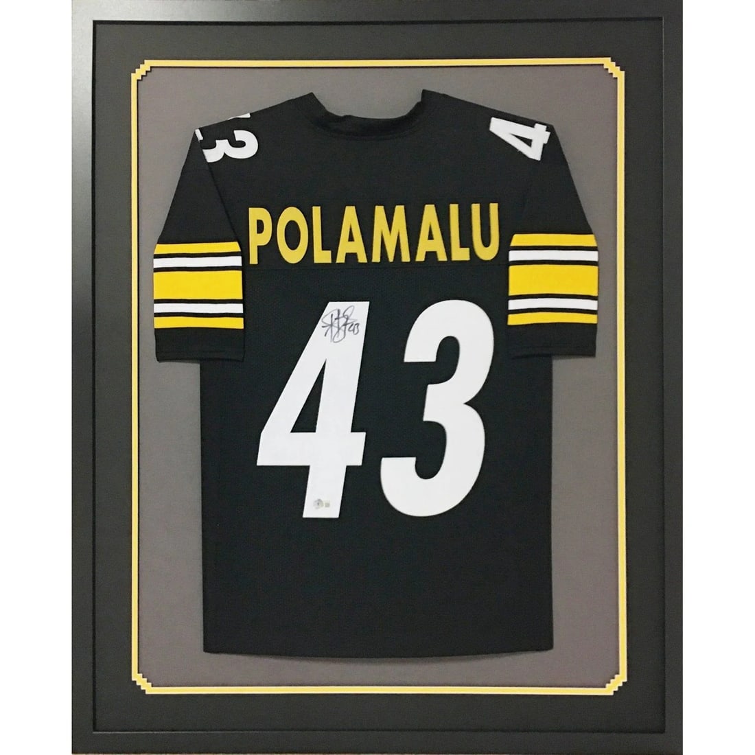 Troy Polamalu Signed Framed Jersey Beckett Authenticated Pittsburgh Steelers (1 of 2)