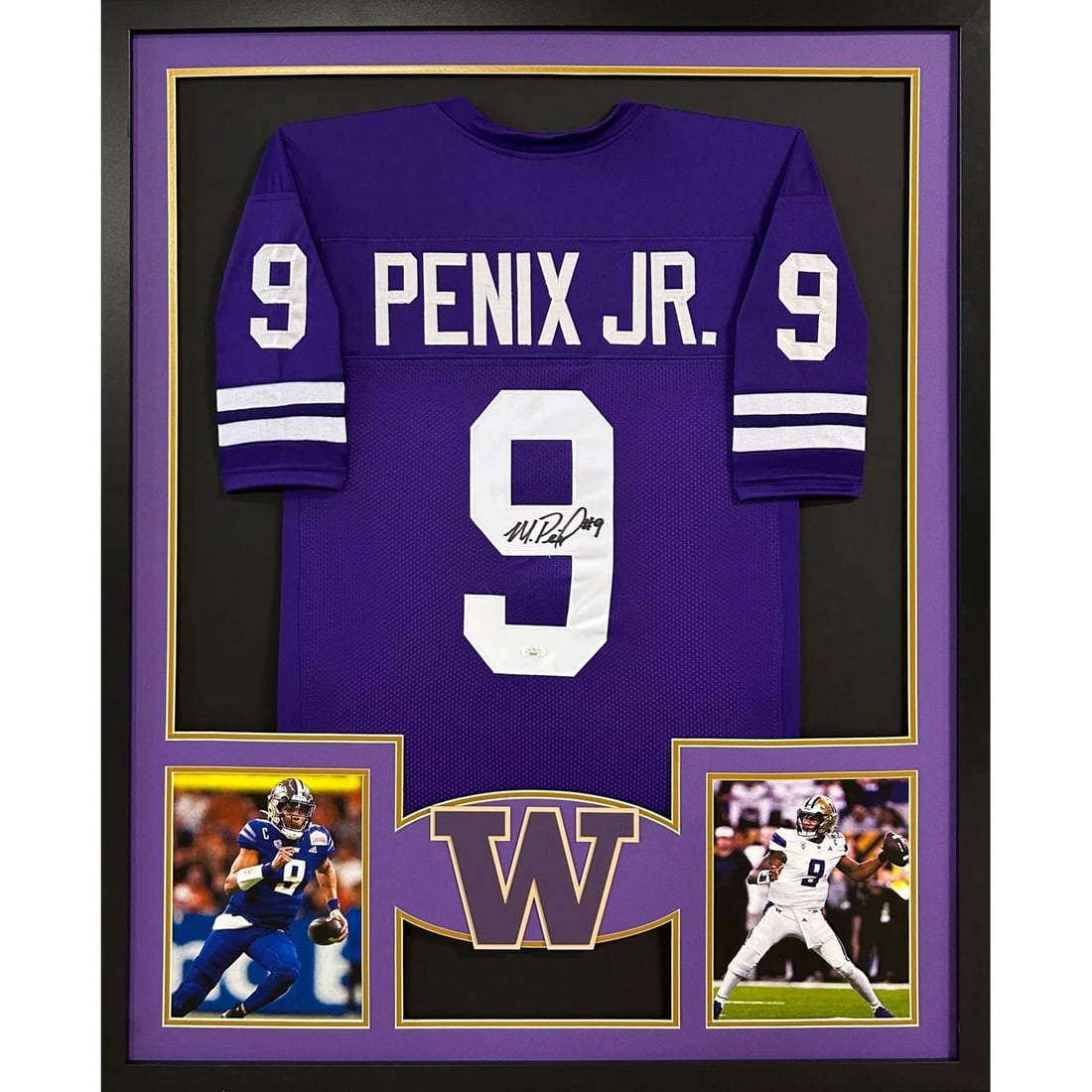 Michael Penix Jr. Framed Signed Jersey JSA Authenticated Washington Falcons: Michael Penix Jr. Framed Signed Jersey JSA Authenticated Washington Falcons Showcase your support for Michael Penix Jr. with this autographed framed jersey from the Washington Falcons. This impressive