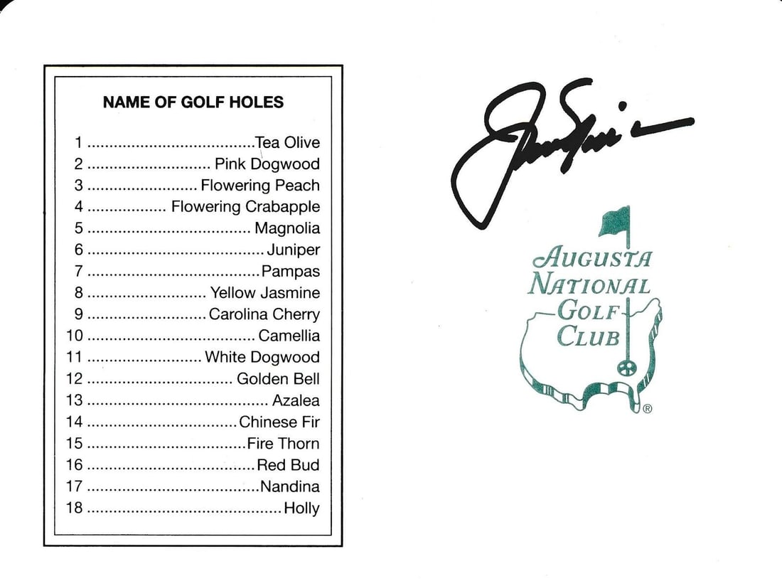 Jack Nicklaus Autographed Augusta Masters Score Card PSA/DNA 165475 (1 of 4)