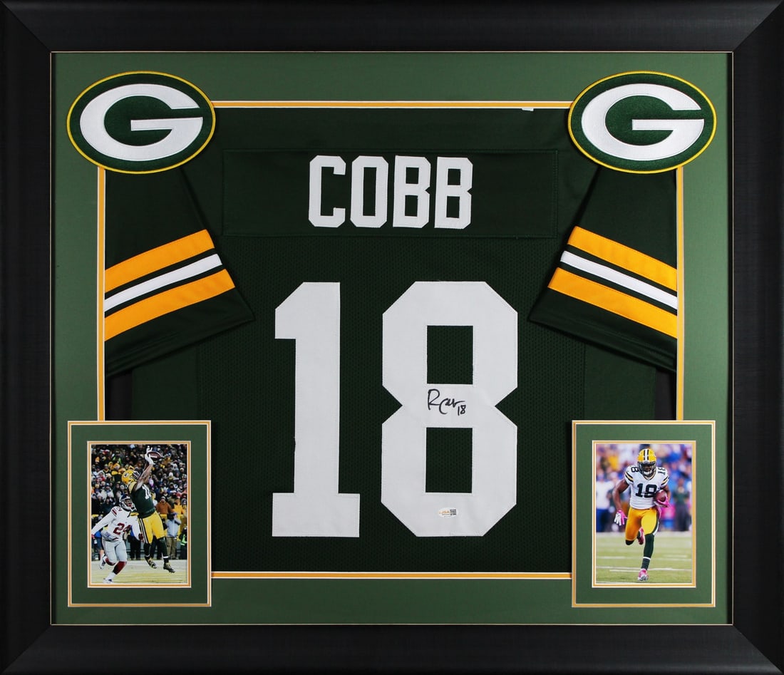 Framed Green Bay Packers Jersey Signed by Randall Cobb JSA Witnessed (1 of 2)
