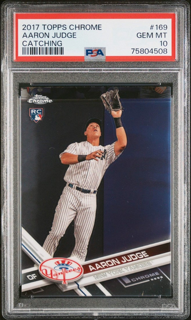 Graded 2017 Topps Chrome Aaron Judge Rookie Card PSA 10 (1 of 2)