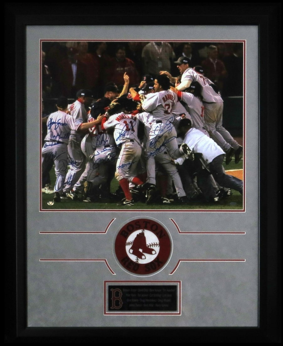 2004 Boston Red Sox World Series Multi-Signed Photo 20x24 JSA COA: 2004 Boston Red Sox World Series Multi-Signed Photo 20x24 JSA COA Celebrate the historic triumph of the 2004 Boston Red Sox with this large 20x24 photo, capturing the exhilarating moment when the team