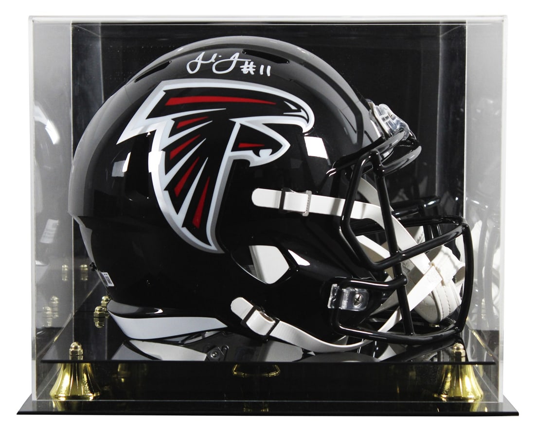 Julio Jones autographed Falcons throwback Speed replica helmet with display case BAS (1 of 4)