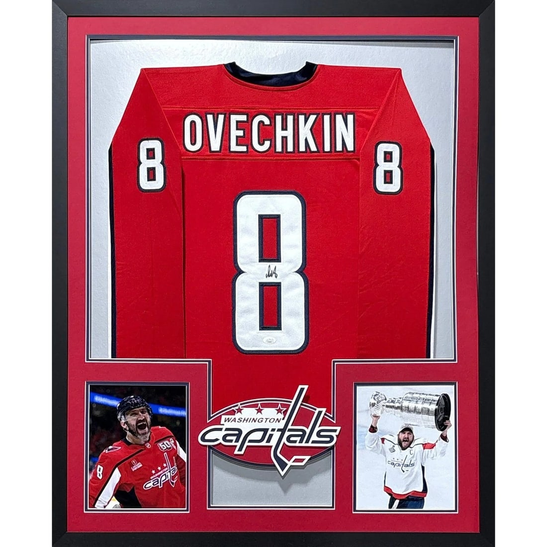 Framed Alex Ovechkin Autographed Capitals Jersey with JSA Authentication (1 of 3)