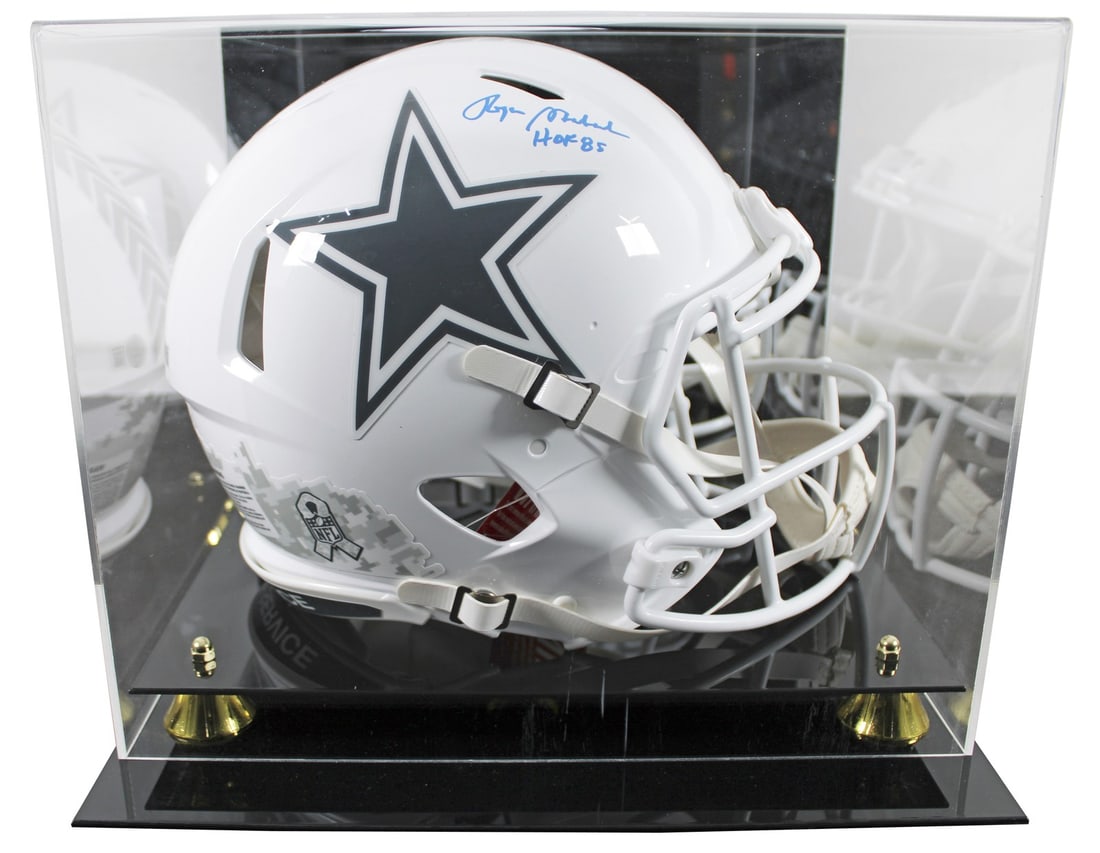 Roger Staubach signed Dallas Cowboys STS III Speed Proline helmet with case BAS: Roger Staubach signed Dallas Cowboys STS III Speed Proline helmet with case BAS This autographed Riddell full size Speed Proline helmet is personally signed by Roger Staubach of the Dallas Cowboys and