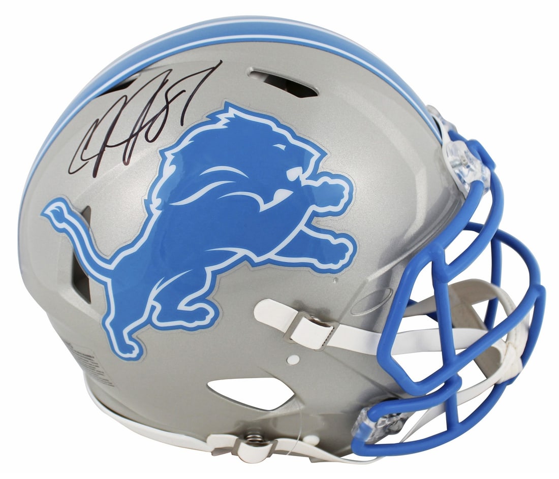 Calvin Johnson Signed 2024 Riddell Helmet Detroit Lions BAS Witnessed (1 of 3)