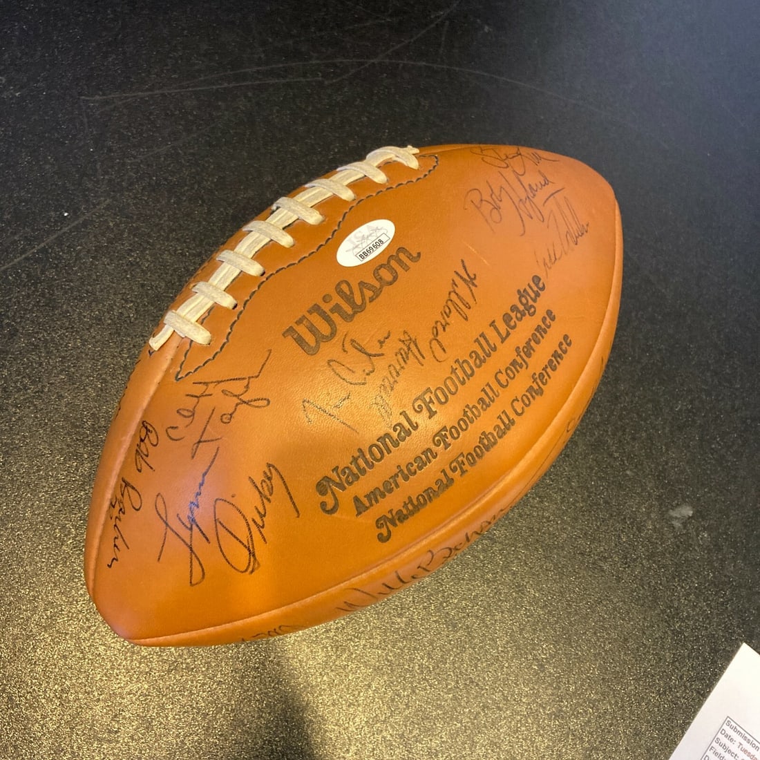 Green Bay Packers Wilson NFL Game Ball Signed by Team Bart Starr JSA Authenticated: Green Bay Packers Wilson NFL Game Ball Signed by Team Bart Starr JSA Authenticated This is a vintage Wilson NFL game football signed by the 1976 Green Bay Packers team, including Bart Starr. The ball 