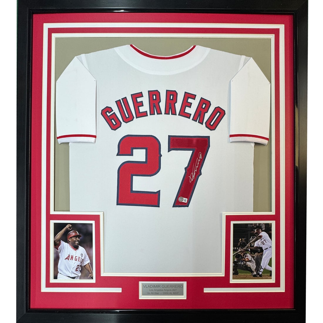 Framed Autographed Vladimir Guerrero LA Angels Jersey with BAS COA (1 of 2)
