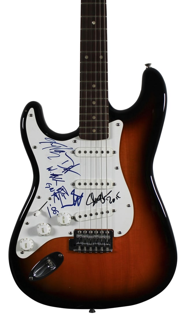 Left Handed Fender Squier Guitar Signed by Guns N Roses JSA COA (1 of 6)