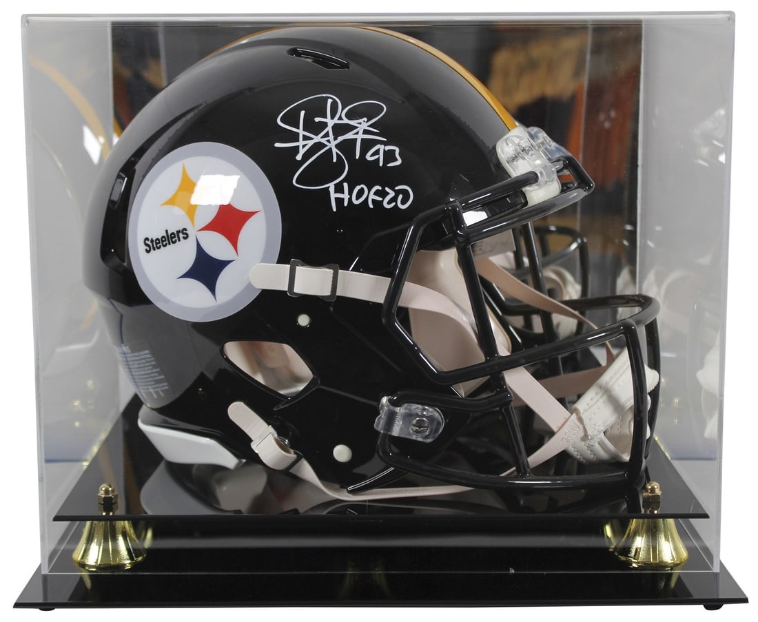 Troy Polamalu Signed Full Size Speed Helmet HOF 20 Beckett Authenticated: Troy Polamalu Signed Full Size Speed Helmet HOF 20 Beckett Authenticated This autographed full-size Speed Proline helmet features the signature of NFL legend Troy Polamalu, complete with the inscripti