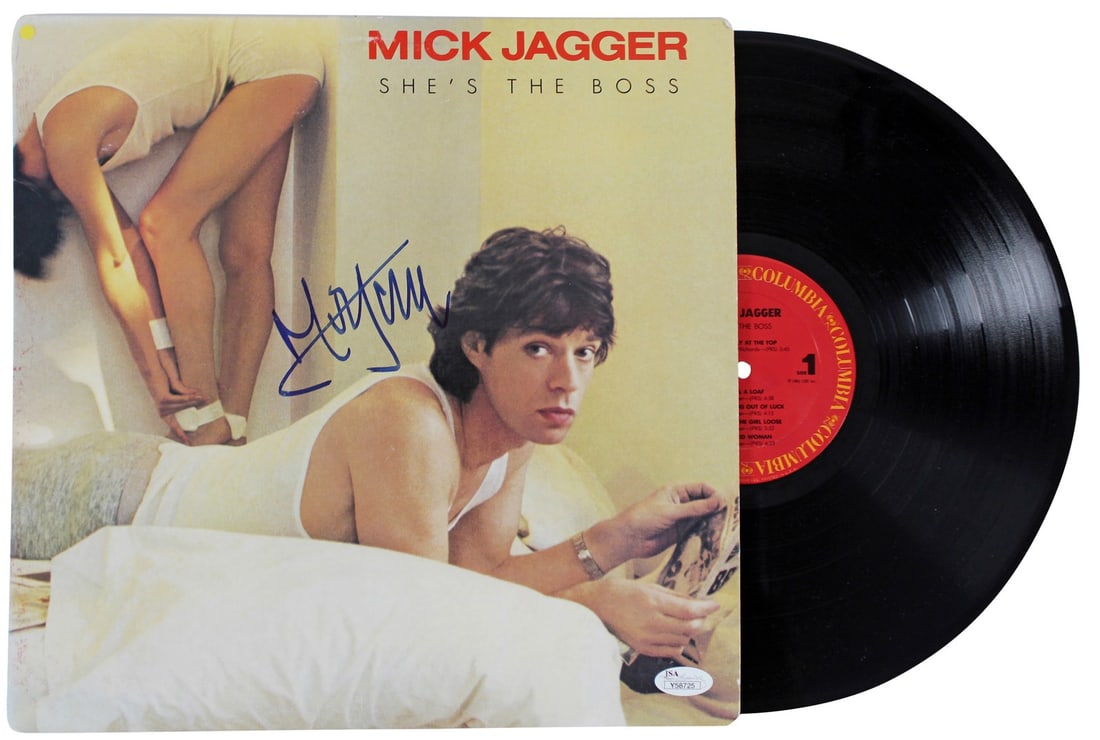 Mick Jagger signed Shes The Boss record with vinyl JSA (1 of 6)